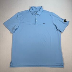 Vineyard Vines On The Go Sankaty Polo Men's XL Blue Fore Play Golf Barstool Logo